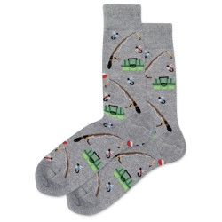 HotSox Fishing Socks, Grey Heather, 1 Pair, Men Shoe 6-12.5