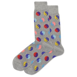 HotSox Yin Yang Socks, Grey Heather, 1 Pair, Men Shoe 6-12.5