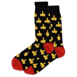 HotSox Thumbs Up Socks, Black, 1 Pair, Men Shoe 6-12.5