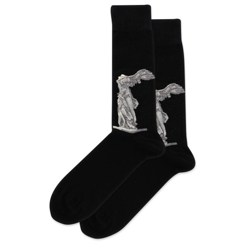 HotSox Winged Victory Of Samothrace Socks, Black, 1 Pair, Men Shoe 6-12.5
