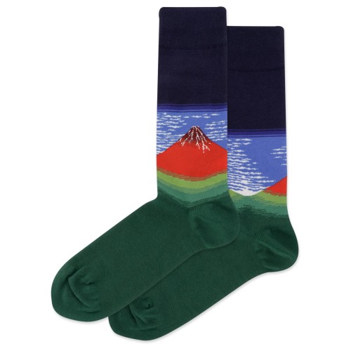 HotSox Fuji, Mountains In Clear Weather Socks, Navy, 1 Pair, Men Shoe 6-12.5 HotSox Fuji, Mountains In Clear Weather Socks, Navy, 1 Pair, Men Shoe 6-12.5