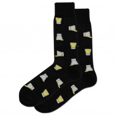 HotSox Shot Glasses Socks, Black, 1 Pair, Men Shoe 6-12.5