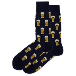 HotSox Bow Tie Beer Socks, Navy, 1 Pair, Men Shoe 6-12.5