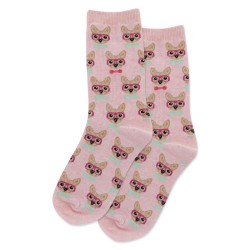 HotSox Smart Frenchie Kids Socks, Pink Heather, 1 Pair, Medium/Large HotSox Smart Frenchie Kids Socks, Pink Heather, 1 Pair, Medium/Large