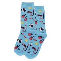 HotSox Snorkel Kids Socks, Aqua, 1 Pair, Medium/Large
