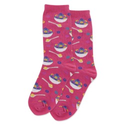 HotSox Cereal Kids Socks, Magenta, 1 Pair, Large/X-Large