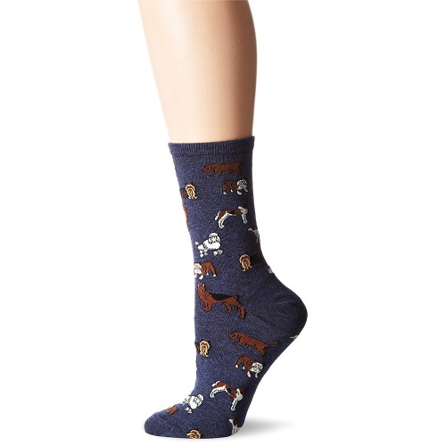 HotSox Womens Classic Dogs Socks, Denim Heather, 1 Pair, Womens Shoe 4-10 HotSox Womens Classic Dogs Socks, Denim Heather, 1 Pair, Womens Shoe 4-10