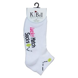 K. Bell Lucky Match Socks, White, Sock Size 9-11/Shoe Size 4-10, 1 Pair