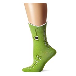 K. Bell Wide Mouth Alligator Crew Socks, Green, Sock Size 9-11/Shoe Size 4-10, 1 Pair