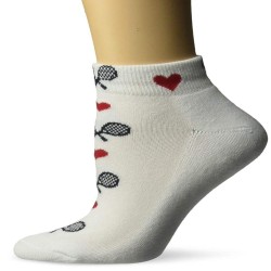 K. Bell Love Tennis Socks, White, Sock Size 9-11/Shoe Size 4-10, 1 Pair