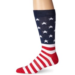 K. Bell Men's American Flag Crew Socks, Red/White/Blue, Sock Size 10-13/Shoe Size 6.5-12, 1 Pair