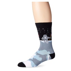 K. Bell Men's Man on the Moon Crew Socks - American Made, Black, Sock Size 10-13/Shoe Size 6.5-12, 1 Pair K. Bell Men's Man on the Moon Crew Socks - American Made, Black, Sock Size 10-13/Shoe Size 6.5-12, 1 Pair