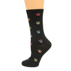 K. Bell Colorful Paw Prints Crew Socks, Black, Sock Size 9-11/Shoe Size 4-10, 1 Pair K. Bell Colorful Paw Prints Crew Socks, Black, Sock Size 9-11/Shoe Size 4-10, 1 Pair
