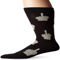 K. Bell Men's Middle Finger Crew Socks, Black, Sock Size 13-15/Shoe Size 12-16, 1 Pair K. Bell Men's Middle Finger Crew Socks, Black, Sock Size 13-15/Shoe Size 12-16, 1 Pair
