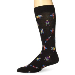 K. Bell Men's Super Hero's Crew Socks, Black, Sock Size 10-13/Shoe Size 6.5-12, 1 Pair