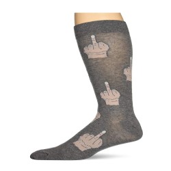 K. Bell Men's Middle Finger Crew Socks, Charcoal Heather, Sock Size 10-13/Shoe Size 6.5-12, 1 Pair K. Bell Men's Middle Finger Crew Socks, Charcoal Heather, Sock Size 10-13/Shoe Size 6.5-12, 1 Pair
