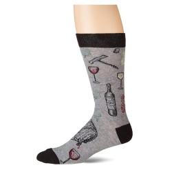 K. Bell Men's Wine Crew Socks, Charcoal Heather, Sock Size 10-13/Shoe Size 6.5-12, 1 Pair K. Bell Men's Wine Crew Socks, Charcoal Heather, Sock Size 10-13/Shoe Size 6.5-12, 1 Pair