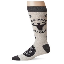 K. Bell Men's No Pain No Gain Crew Socks, Gray Heather, Sock Size 10-13/Shoe Size 6.5-12, 1 Pair K. Bell Men's No Pain No Gain Crew Socks, Gray Heather, Sock Size 10-13/Shoe Size 6.5-12, 1 Pair