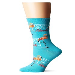 K. Bell I Don't Give A Flock Crew Socks, Turquoise, Sock Size 9-11/Shoe Size 4-10, 1 Pair