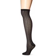 K. Bell Super Soft Pointelle Knee High Socks, Black, Sock Size 9-11/Shoe Size 4-10, 1 Pair