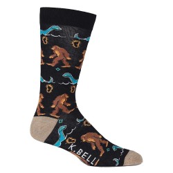 K. Bell Men's Myths & Legends Crew Socks, Black, Sock Size 10-13/Shoe Size 6.5-12, 1 Pair K. Bell Men's Myths & Legends Crew Socks, Black, Sock Size 10-13/Shoe Size 6.5-12, 1 Pair