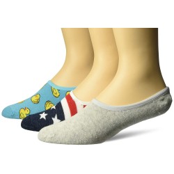 K. Bell Men's Rubber Ducks Liners, Turquoise Assorted, Sock Size 10-13/Shoe Size 6.5-12, 3 Pair