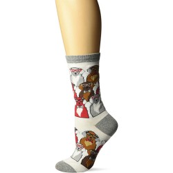 K. Bell Smarty Dogs Crew Socks 1 Pair, White, Womens Sock Size 9-11/Shoe Size 4-10 K. Bell Smarty Dogs Crew Socks 1 Pair, White, Womens Sock Size 9-11/Shoe Size 4-10