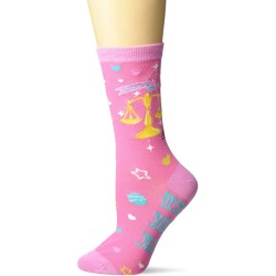 K. Bell Libra Crew Socks 1 Pair, Pink, Womens Sock Size 9-11/Shoe Size 4-10