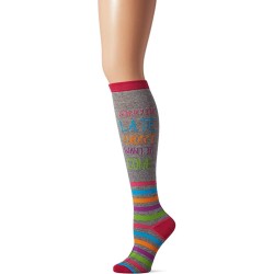 K. Bell Sorry I'M Late Kh Socks 1 Pair, Gray, Womens Sock Size 9-11/Shoe Size 4-10