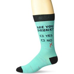 K. Bell Men's Not Drunk Crew Socks Socks 1 Pair, Teal, Mens Sock Size 10-13/Shoe Size 6.5-12