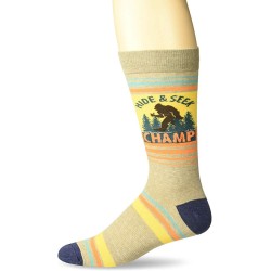 K. Bell Men's Hide & Seek Crew Socks Socks 1 Pair, Brown Heather, Mens Sock Size 10-13/Shoe Size 6.5-12