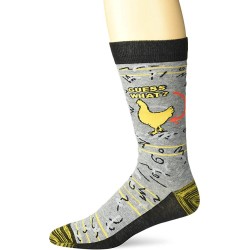 K. Bell Men's Chicken Butt Crew Socks Socks 1 Pair, Charcoal Heather, Mens Sock Size 10-13/Shoe Size 6.5-12