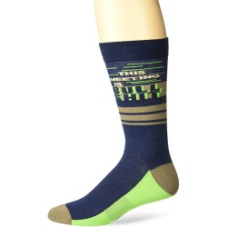 K. Bell Men's This Meeting Crew Socks Socks 1 Pair, Navy, Mens Sock Size 10-13/Shoe Size 6.5-12