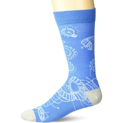 K. Bell Men's Engineer Crew Socks 1 Pair, Blue, Mens Sock Size 10-13/Shoe Size 6.5-12