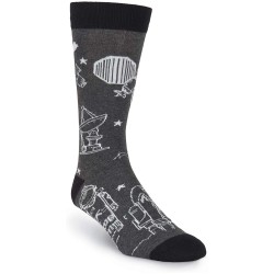 K. Bell Men's Space Junk Crew - American Made, Black Heather, Mens Sock Size 10-13/Shoe Size 6.5-12, 1 Pair