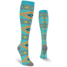 K. Bell Southwest Blanket Knee High, Turquoise, Womens Sock Size 9-11/Shoe Size 4-10, 1 Pair