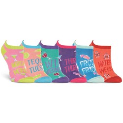K. Bell Happy Hour, Pink Assorted, Womens Sock Size 9-11/Shoe Size 4-10, 6 Pair