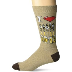 K. Bell Men's Draft Beer Crew Socks 1 Pair, Brown, Men's  Size Shoe 10-13
