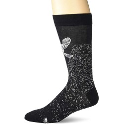 K. Bell Men's Clean Space Crew Socks 1 Pair, Black, Men's  Size Shoe 10-13
