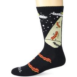 K. Bell Men's Bacon Abduction Crew Socks 1 Pair, Black, Men's  Size Shoe 10-13
