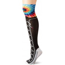 K. Bell Tie Dye Sneaker Knee High Socks 1 Pair, Black, Women's  Size Shoe 9-11