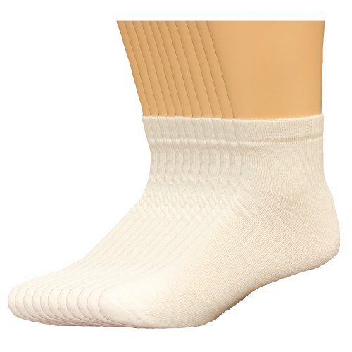 Lee Men's Full Cushioned Quarter Socks 11 Pair, White, Men's 6-12