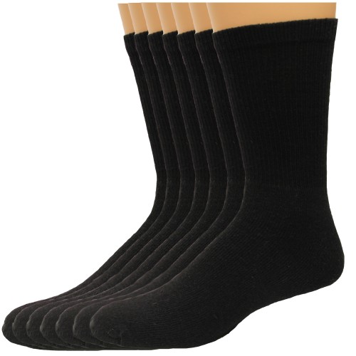 Lee Men's Full Cushioned Crew Socks 11 Pair, Black, Men's 6-12
