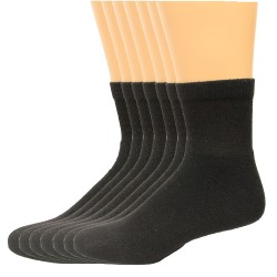 Lee Men's Big & Tall Quarter 7 Pair, Black, Men's 13-16