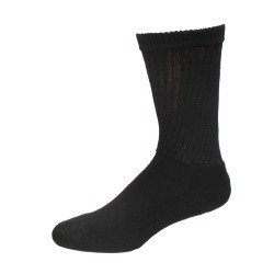 Medipeds Coolmax Cotton Half Cushion Crew Socks 2 Pair, Black, W7-10