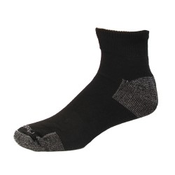 Medipeds Nanoglide Quarter Socks 4 Pair, Black W/ White, M9-12