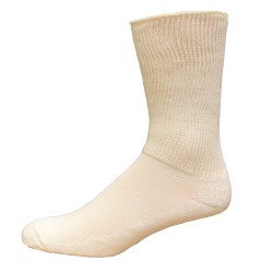 Medipeds Coolmax Cotton Half Cushion Extra Wide Crew Socks 2 Pair, White, M9-12