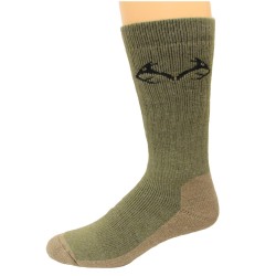 RealTree Outdoorsman Crew Socks, 1 Pair, X-Large (M 12-16), Olive