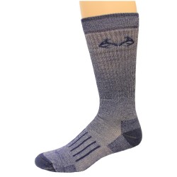 RealTree Full Cushion Merino Wool Crew Socks, 1 Pair, Large (M 9-13), Navy