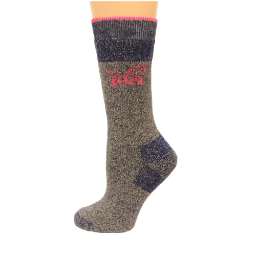RealTree Ladies Heavy Wool Blend Boot Socks, 1 Pair, Medium (W 6-9), Navy